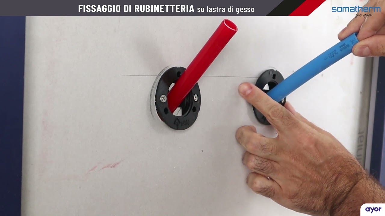 Fissare una rubinetteria su una lastra di gesso è un gioco da bambini con SOMATHERM FOR YOU