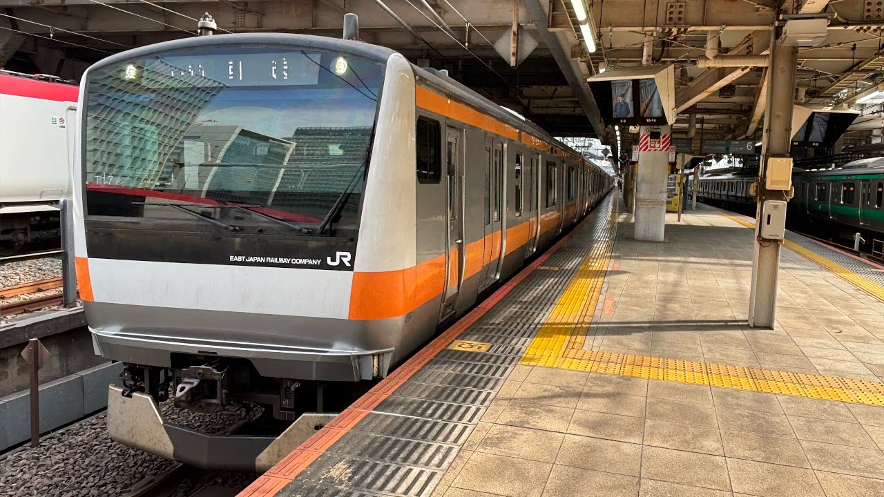 【JR東日本】中央快速線TK出場回送E233系0番代ﾄﾀT17編成6465M列車大崎駅5番線発車シーン