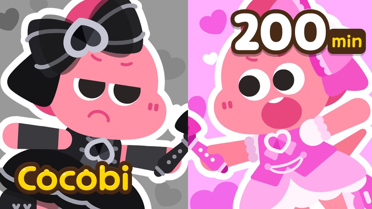 Mix - 💗Rosa vs Preto🖤Música De Desafio de Cores! | Canção Colorida para Crianças | Cocobi