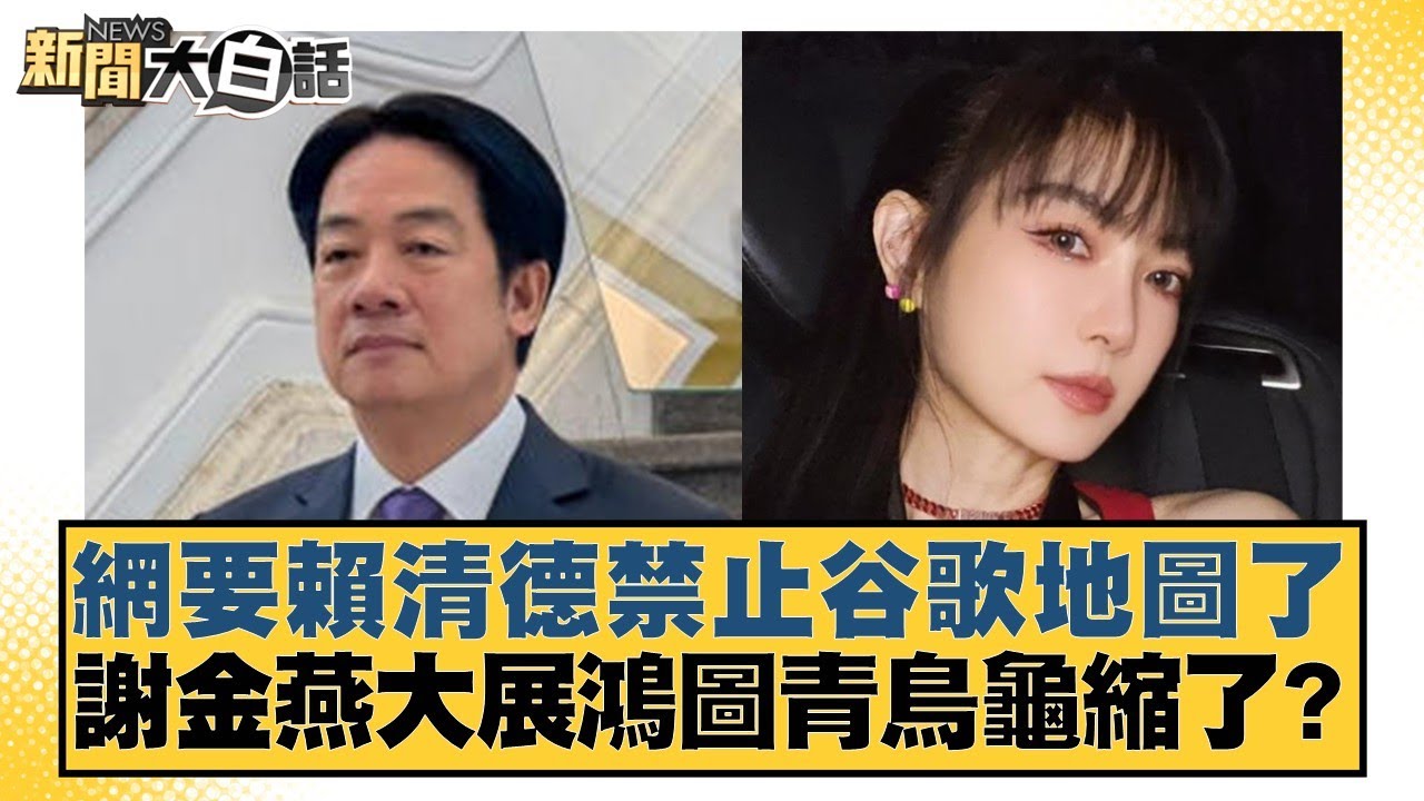 網要賴清德禁止谷歌地圖了 謝金燕大展鴻圖青鳥龜縮了？【#新聞大白話】20250629-8｜#謝寒冰 #王鴻薇 #柳采葳
