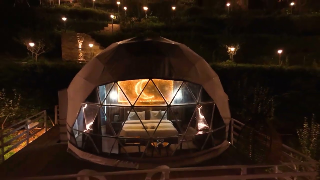Spectacular Night Drone View of Harmony Heights Retreat by nbmodels India