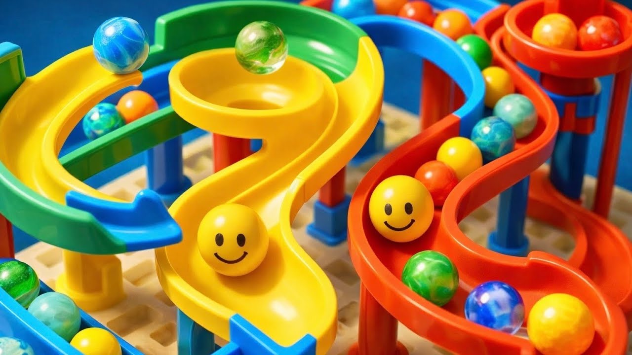 Marble Run Race ASMR Rollercoaster – Rolling Drops in a Gentle Journey