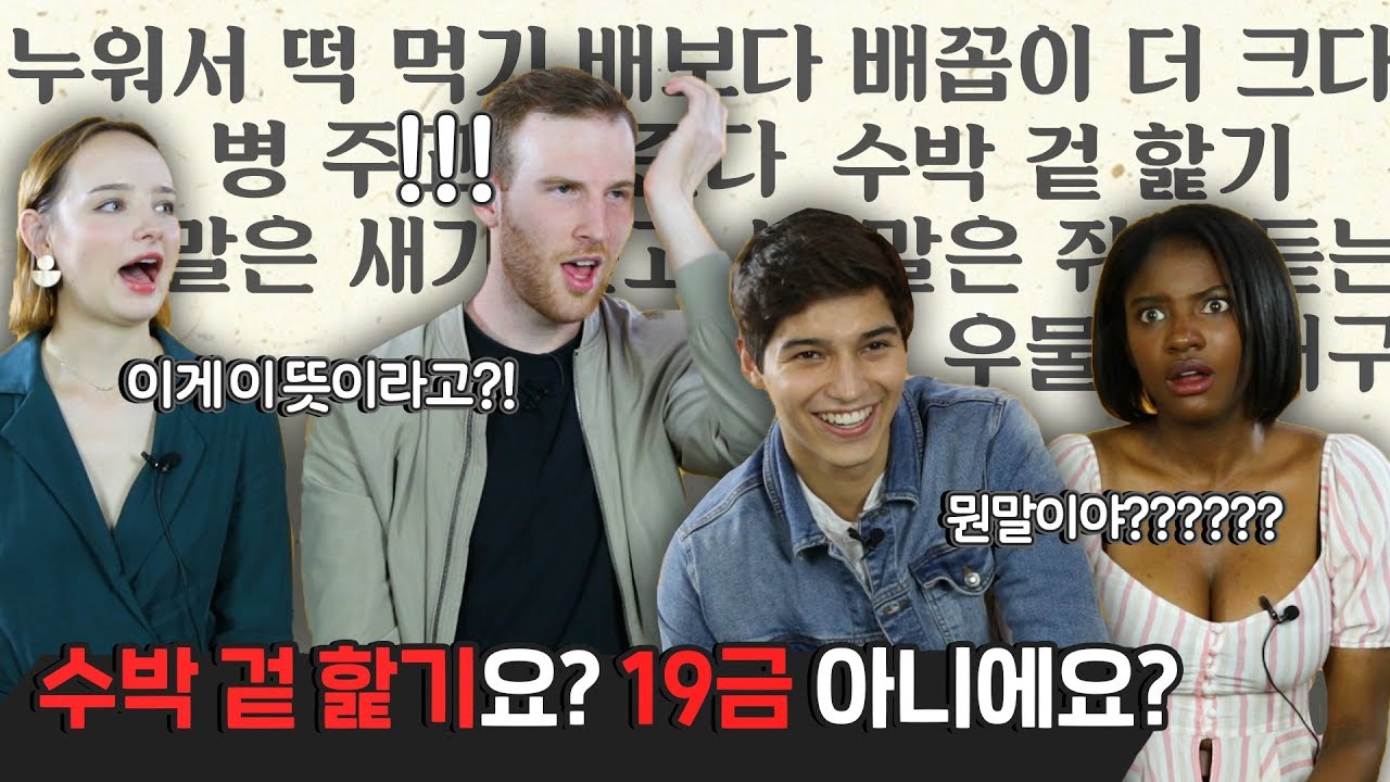 외국인들이 맞혀보는 한국 속담? Feat. 한글이 배우기 정말 쉬워요 [외국인반응 | 코리안브로스]