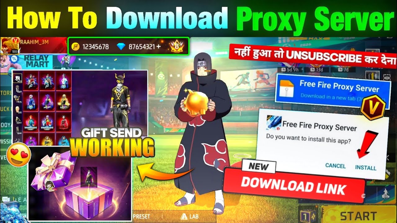 HOW TO DOWNLOAD PROXY SERVER IN FREE FIRE, HOW TO USE PROXY SERVER IN FREE FIRE, VIP PROXY SERVER