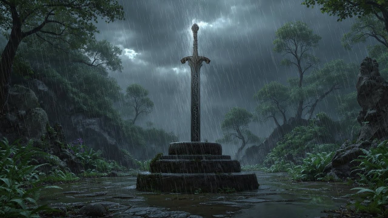 Epic Fantasy Sword | Dark Forest Rain Sounds