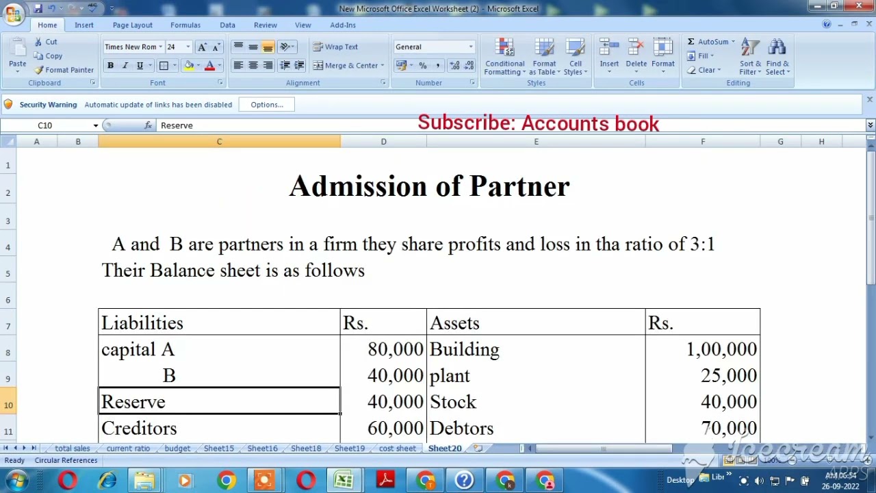 Admission of partner- Revaluation accounts- Capital Accounts and Balance sheet sums Explain in Tamil