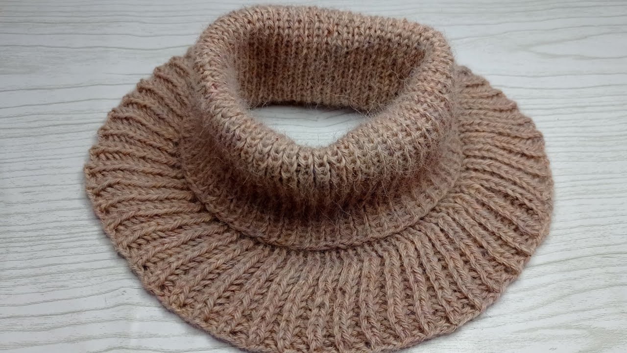 cuello unisex abrigadora tejido en dos palitos en circular