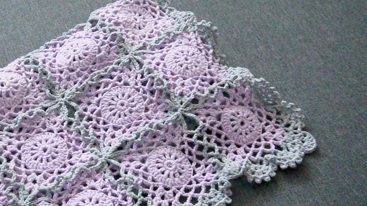 [코바늘 모티브] 라벤더 컬러의 손뜨개 매트 part2. 가장자리. ㅣcrochet Lavender motif mat edge