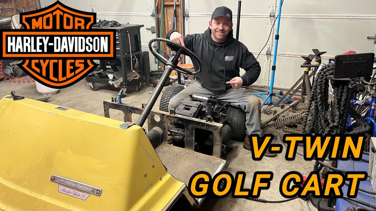 Harley Powered Golf Cart gets motor and rear suspension!