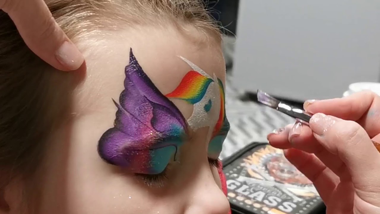 Unicorn Face Painting. Step by step