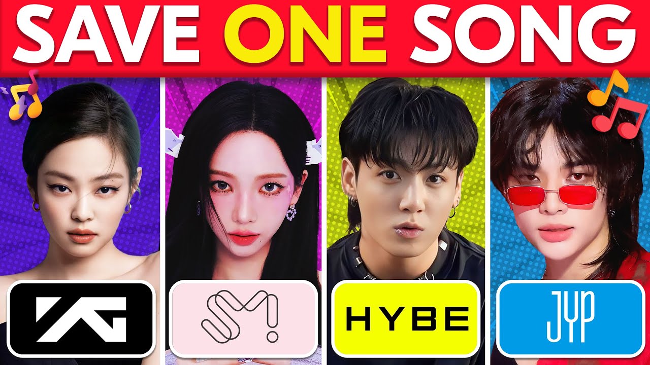 SAVE ONE SONG - YG vs SM vs HYBE vs JYP | KPOP Quiz Game (Music Quiz)