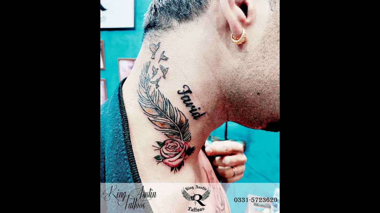 Feather Rose and Bird Tattoo By King Austin Tattoos #tattoo
