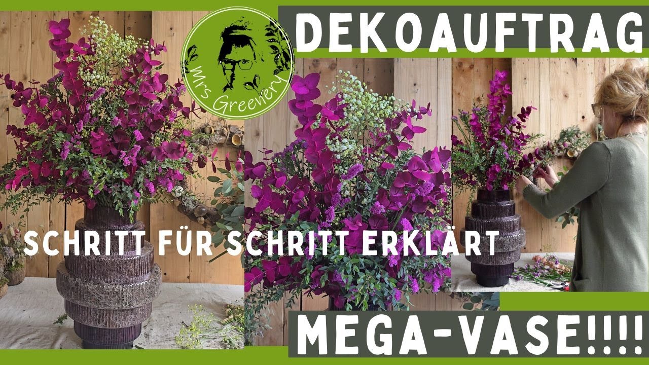 Farbenfrohe Deko für eine sehr sehr große Vase: meine Tipps für dich!