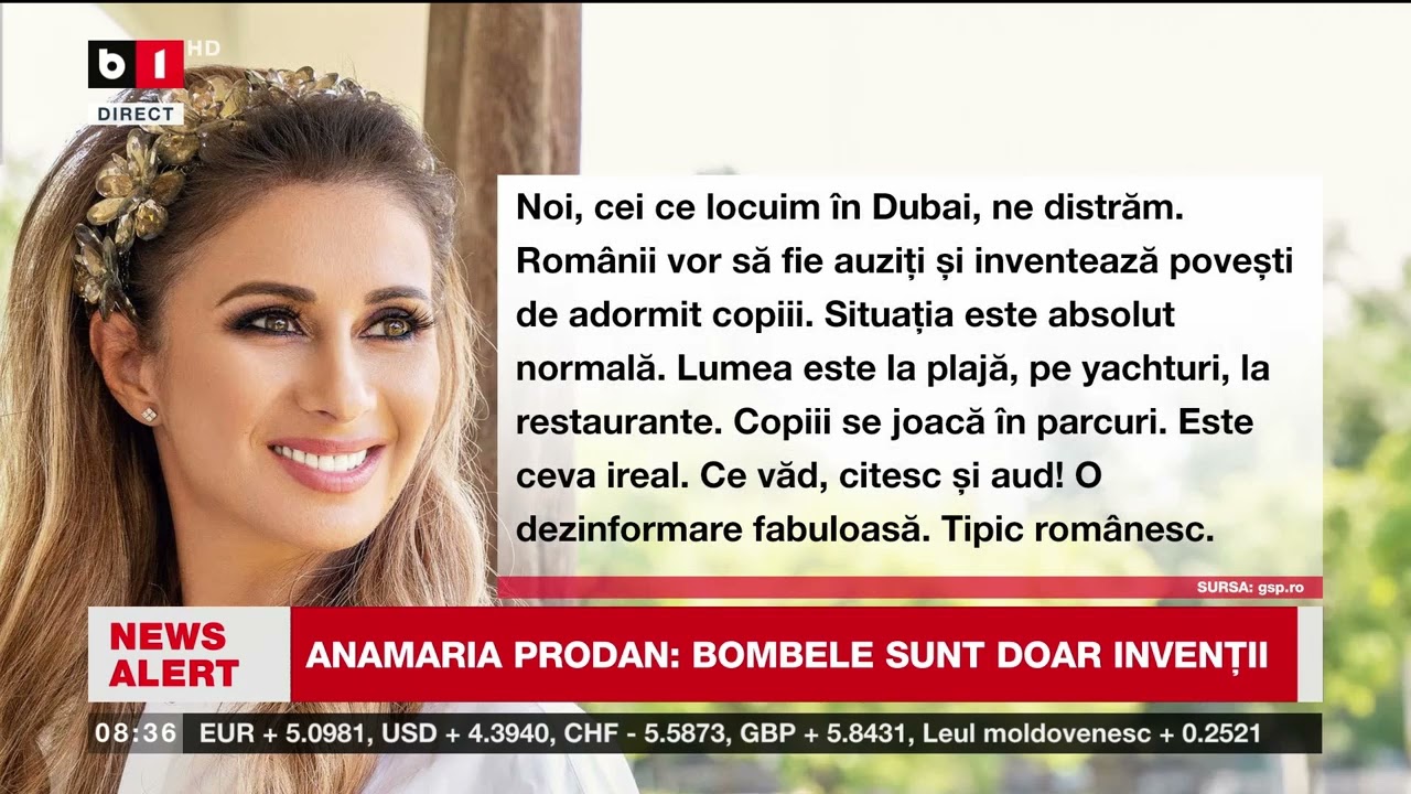 ANAMARIA PRODAN, DECLARAȚII SURPRINZĂTOARE_Știri B1TV_4 mar. 2026