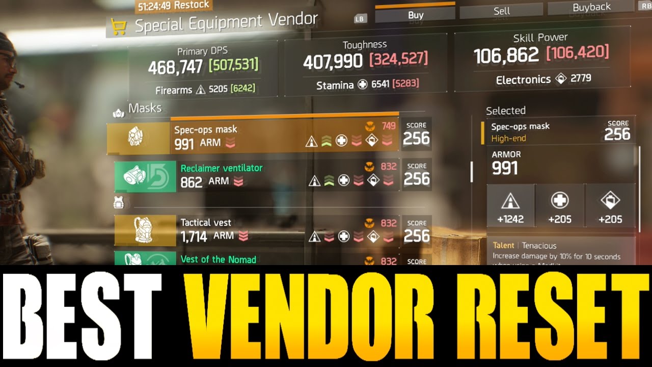 THE DIVISION - BEST VENDOR RESET EVER | GOD ROLL WEAPONS, GEAR & GEAR MODS! (YOU NEED TO BUY)