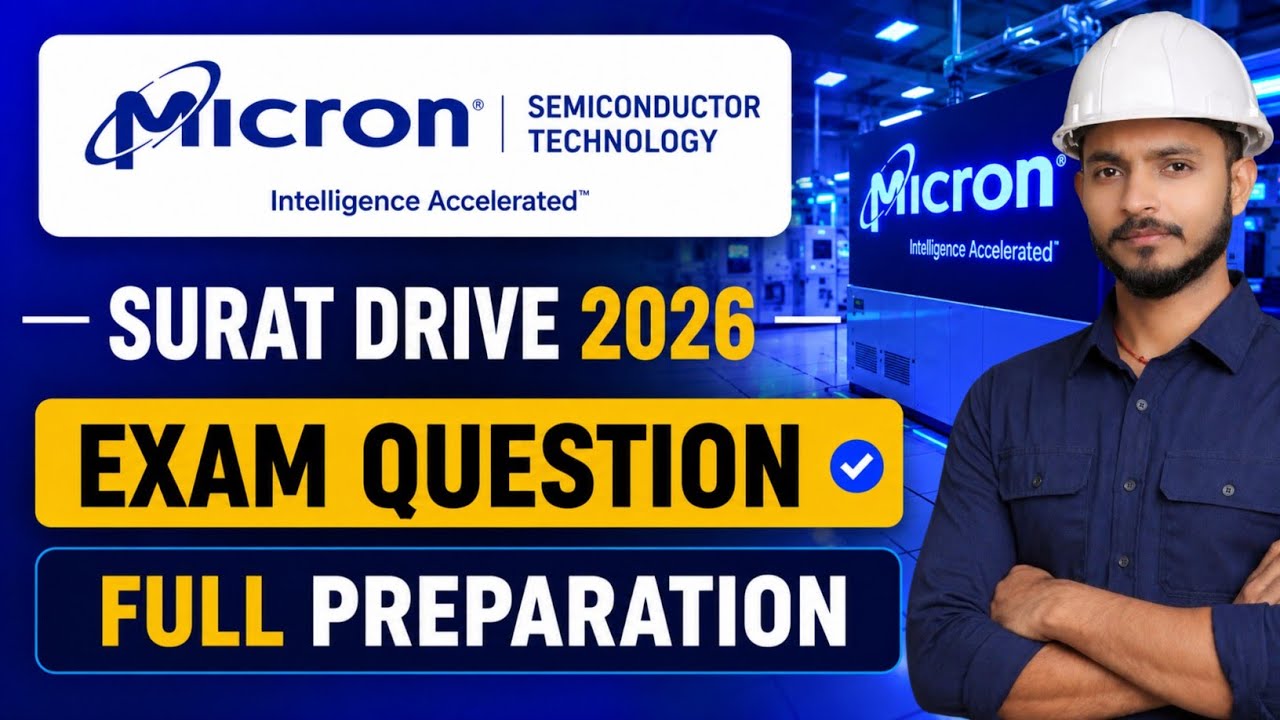 Micron Semiconductor Surat Drive Exam Questions | Most Important Questions | Full Preparation
