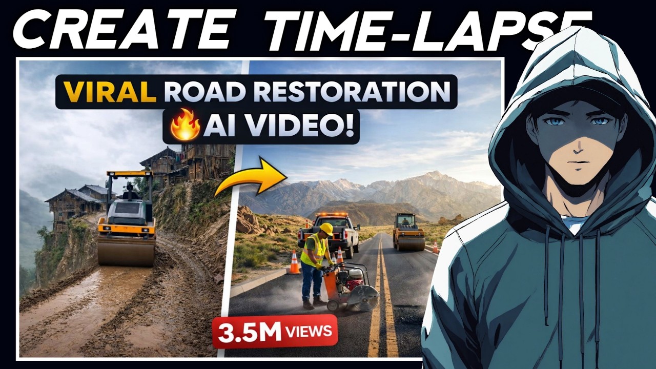 How I Create Viral Road Restoration Timelapse Videos Using AI (Step-by-Step Tutorial)