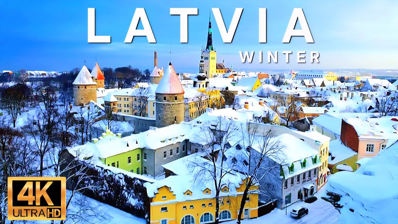 Latvia winter wonderland 4k ❄️ Cinematic Drone Tour With Relaxing Piano & Gentle Winter Wind