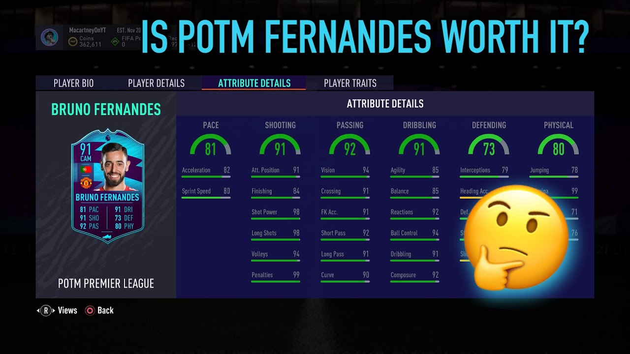 СТОИТ ЛИ 91 POTM БРУНО ФЕРНАНДЕС СВОЕГО ПЛАТНОГО? | ОБЗОР ИГРОКА 91 POTM SBC БРУНО! - FIFA 21 ULTIMATE TEAM!