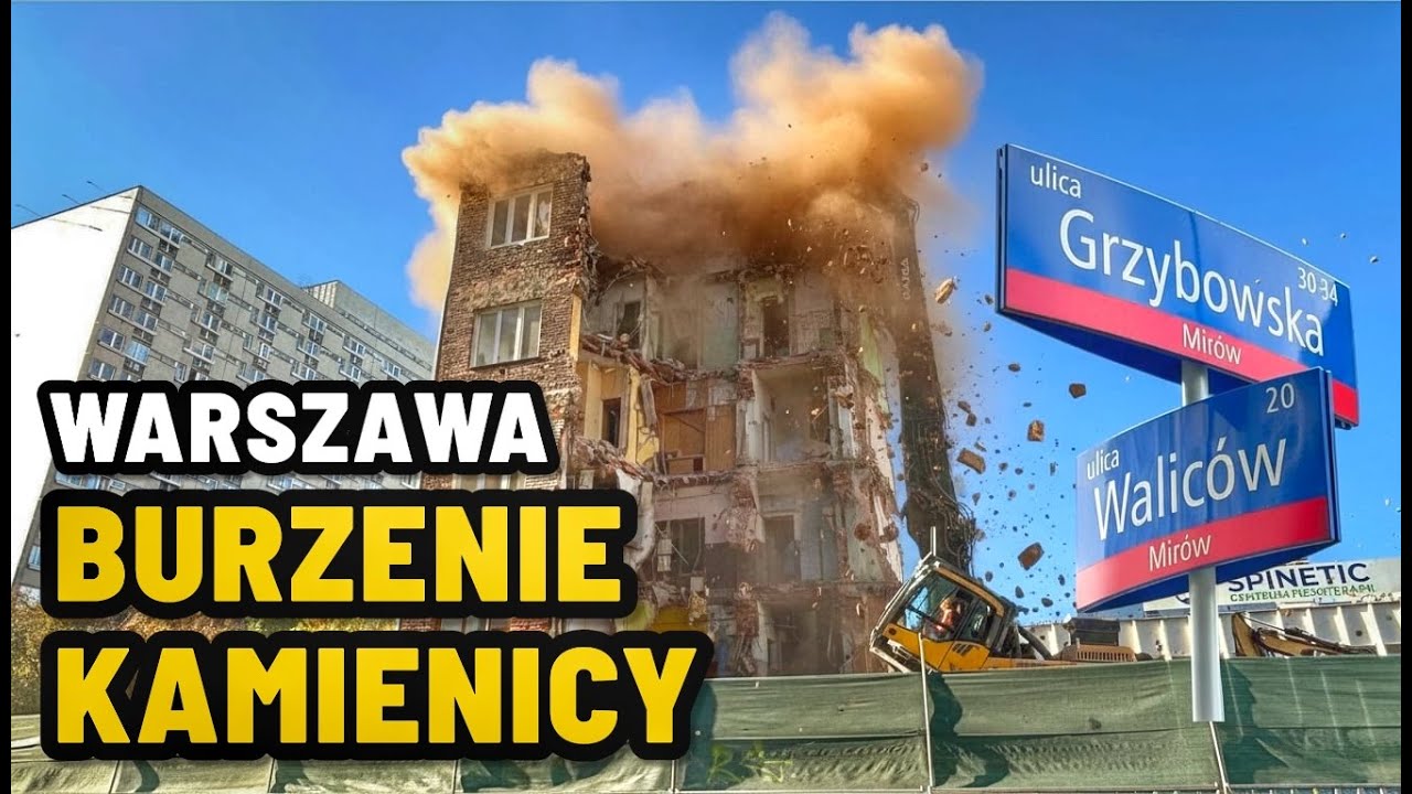 Wyburzenie kamienicy Grzybowska 46 Warszawa Wola | Spektakularna rozbiórka budynku 2025 | CZĘŚĆ 1