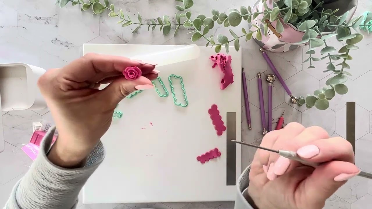 Polymer Clay Flowers (using Open Rose Roll-up Cutters)