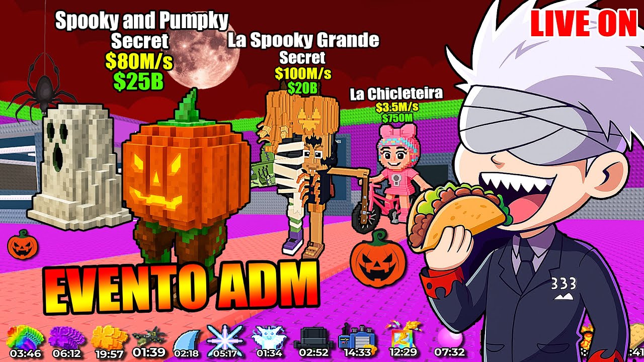 🎃EVENTO ADM ABUSE 🎃 TER&Ccedil;A DOS TACOS 🎃 EVENTO HALLOWEEN!!! 🕷️ NOVOS BRAINROTS !!! - EDDY333 - JOGANDO