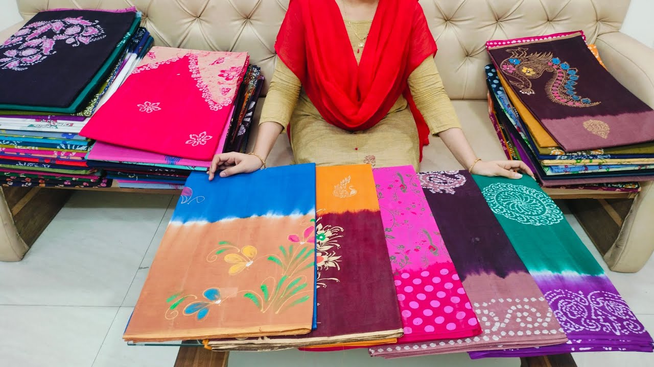 😍9246780131😍Pure cotton double dyed cotton sarees in chirala wholesale 💐🌹🛍️🎉