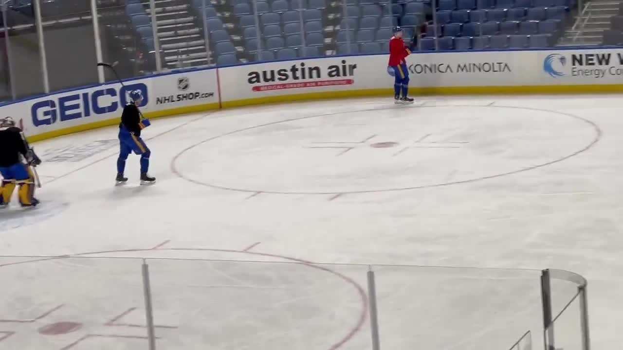 Jack Quinn at Buffalo Sabres practice