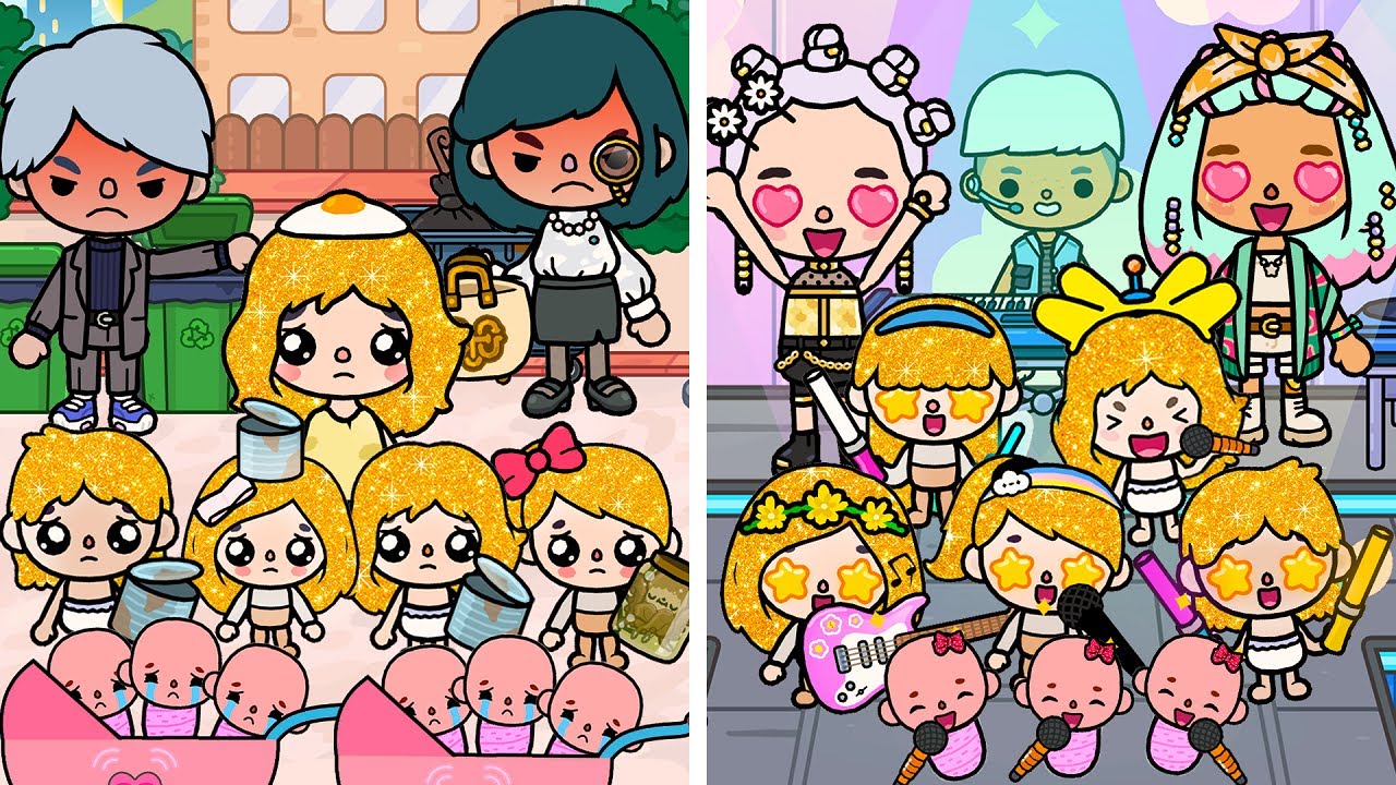 Beggar Kids Take Care of Their Sick Mother, Famous Artists Help Them 😭 | Sad Story | Toca Boca
