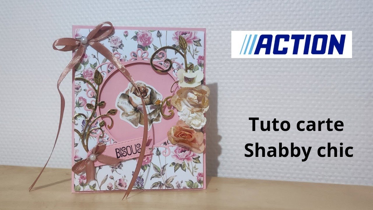 Tuto carte shabby chic #diy #scrap #action #scrapbooking #shabby