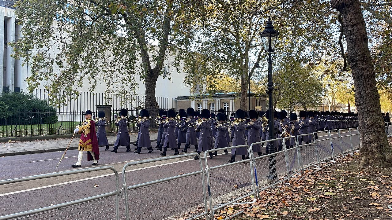 Band of the Scots Guards and Guard Of Honour March to the Houses of Parliament