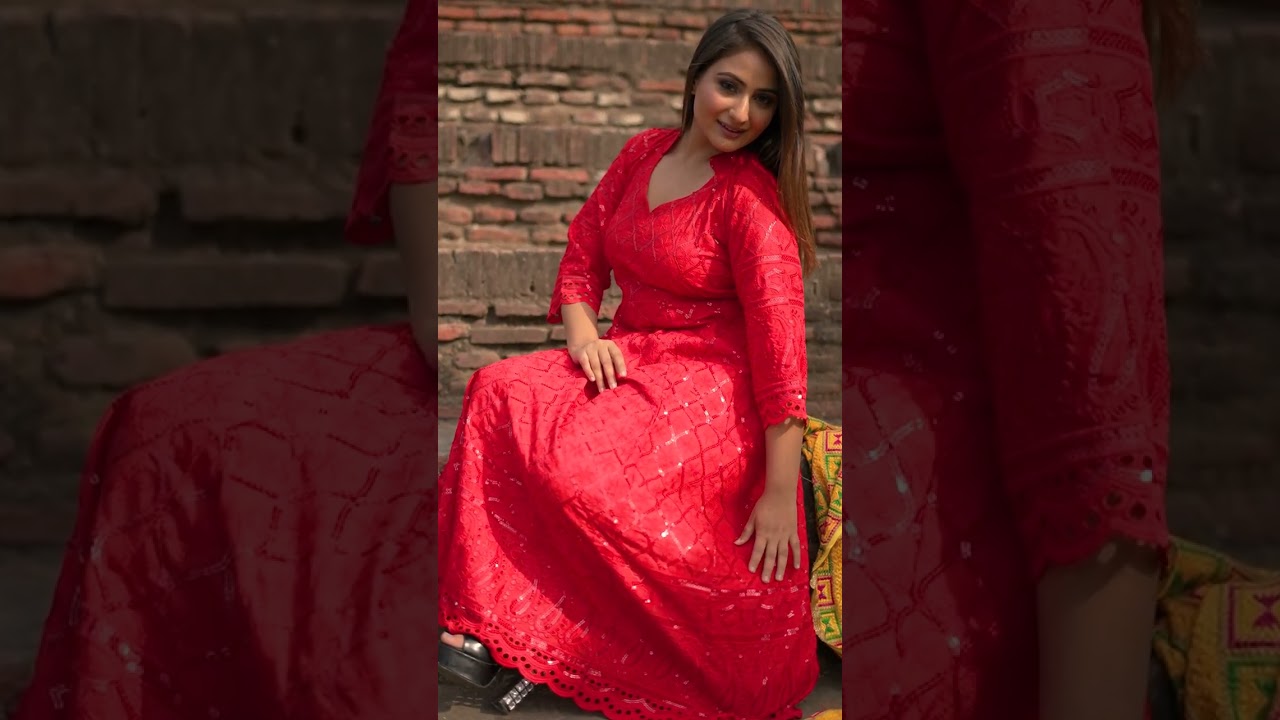 Chikan Anarkali with Star Embroidery and Sequence Work