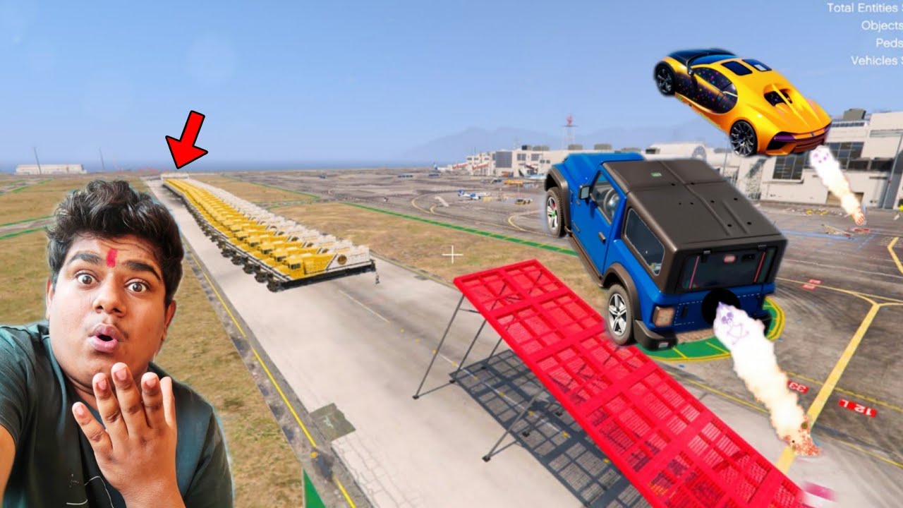 GTA 5 INDIAN CARS VS SUPER CARS IMPOSSIBLE MEGA RAMP JUMP CHALLENGE