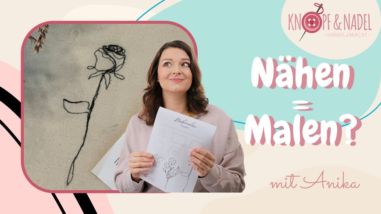 Mit der Nähmaschine malen?! Nähmalen Schritt für Schritt + Gratis Vorlage