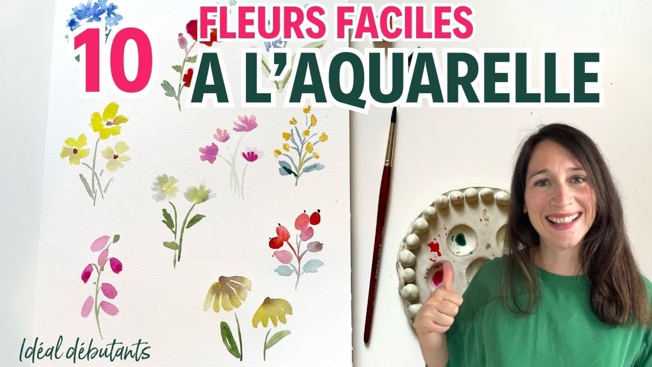 Fleurs aquarelle : tutoriel aquarelle pour débutant  fleurs de printemps