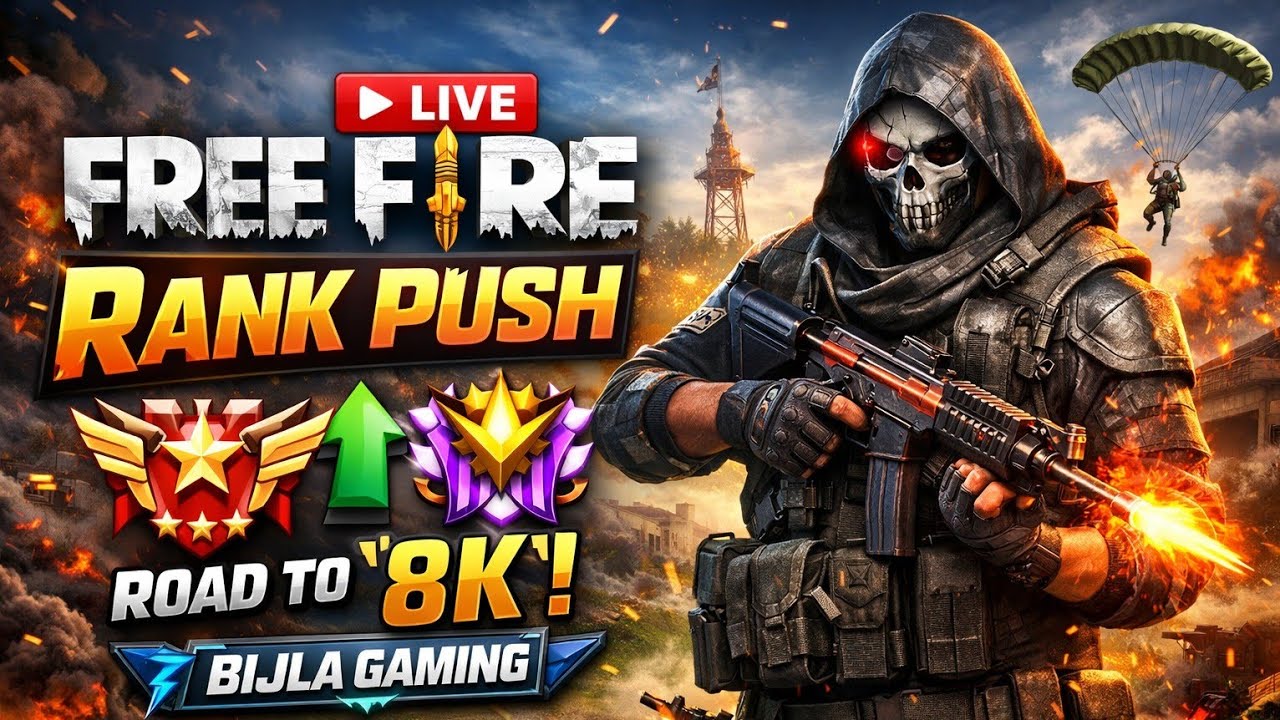 FREE FIRE LIVE 🔴 RANK PUSH TO GRANDMASTER | INTENSE BATTLES & CLUTCH MOMENTS | BIJLA GAMING