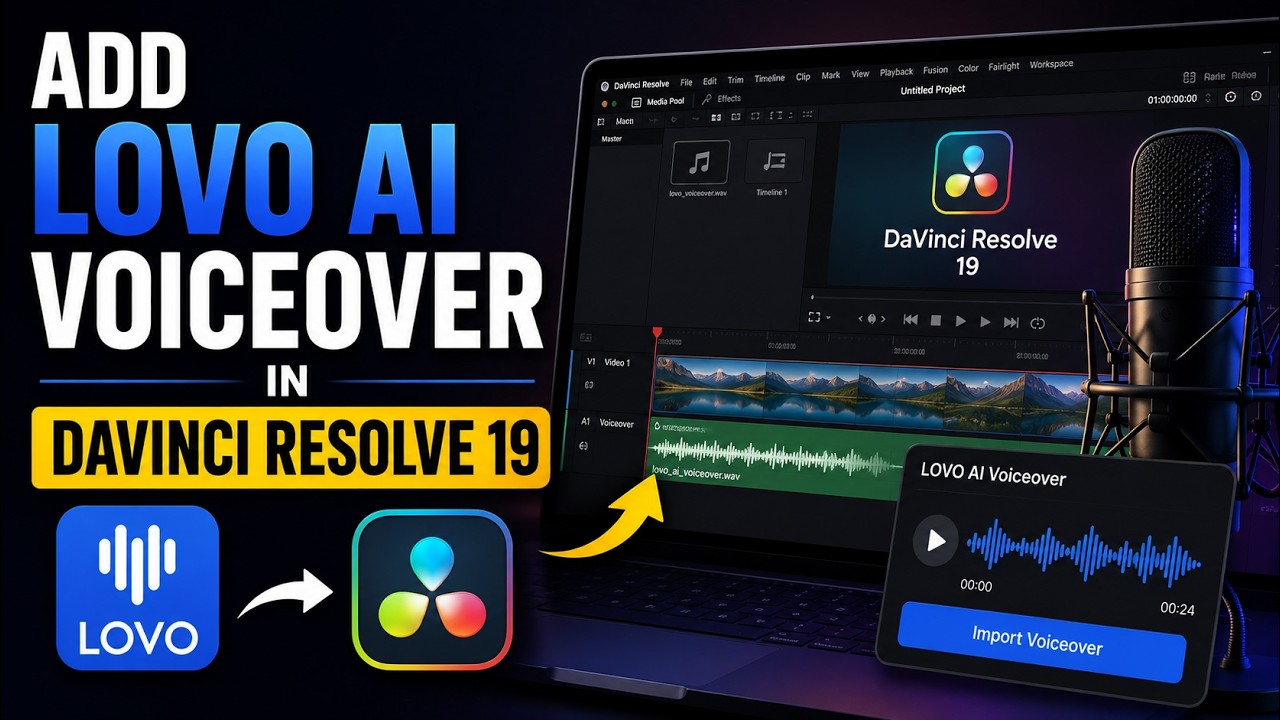How to Add Lovo AI Voiceover in DaVinci Resolve 19 | Lovo AI Voiceover Tutorial