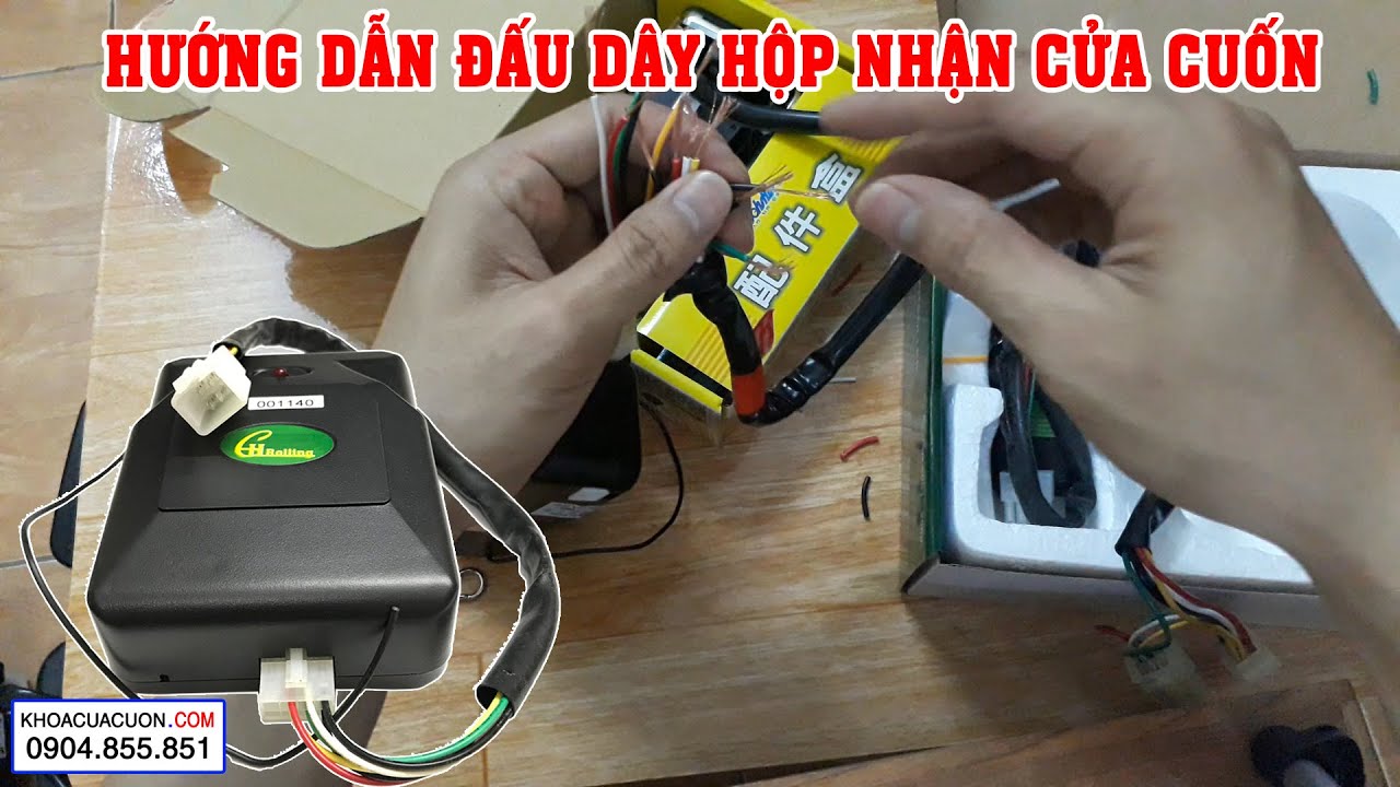 Hướng dẫn đấu dây, thay lắp hộp điều khiển  cửa cuốn motor xích kéo | www.khoacuacuon.com