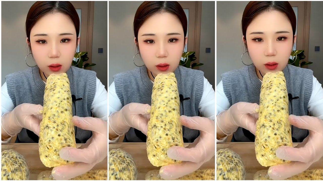 ASMR ICE EATING with PASSION FRUIT 