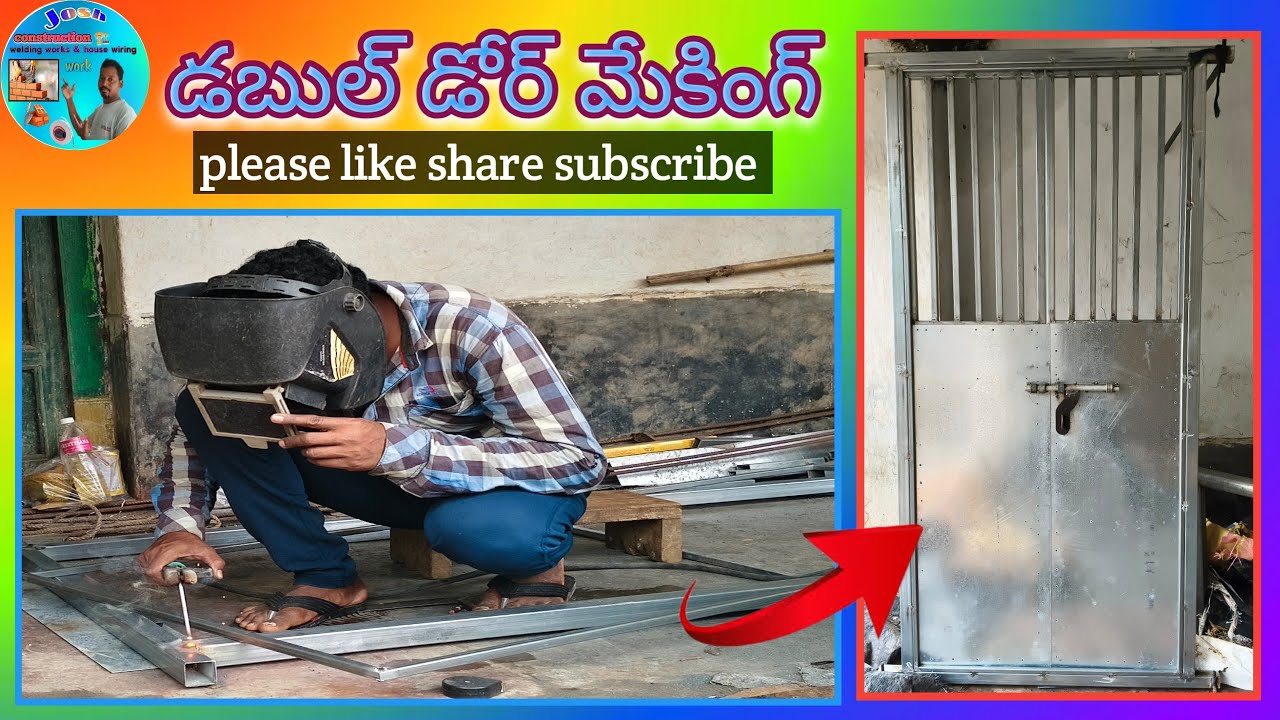 Dauble door| with Zinc pipe|welding works|Josh construction work|