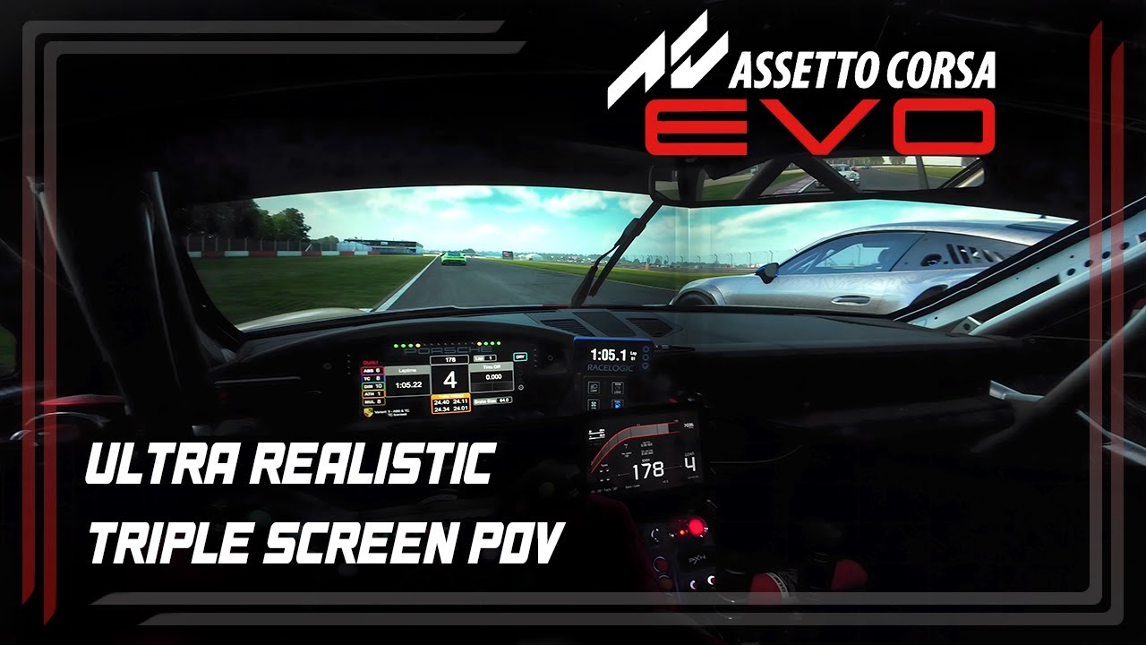 Ultra Realistic Triple Screen Sim Racing POV in Assetto Corsa EVO