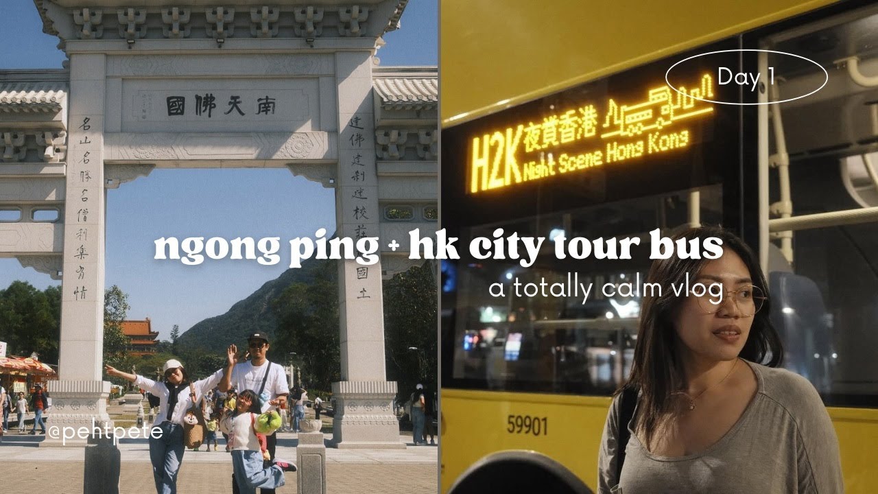 Ngong Ping + Hong Kong City Night Tour Bus | Insane cable car is insane!