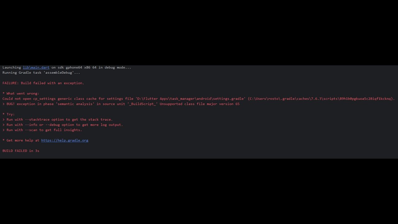 Flutter App Build Failed || FAILURE: Build failed with an exception. || Old Flutter Apps Not Running