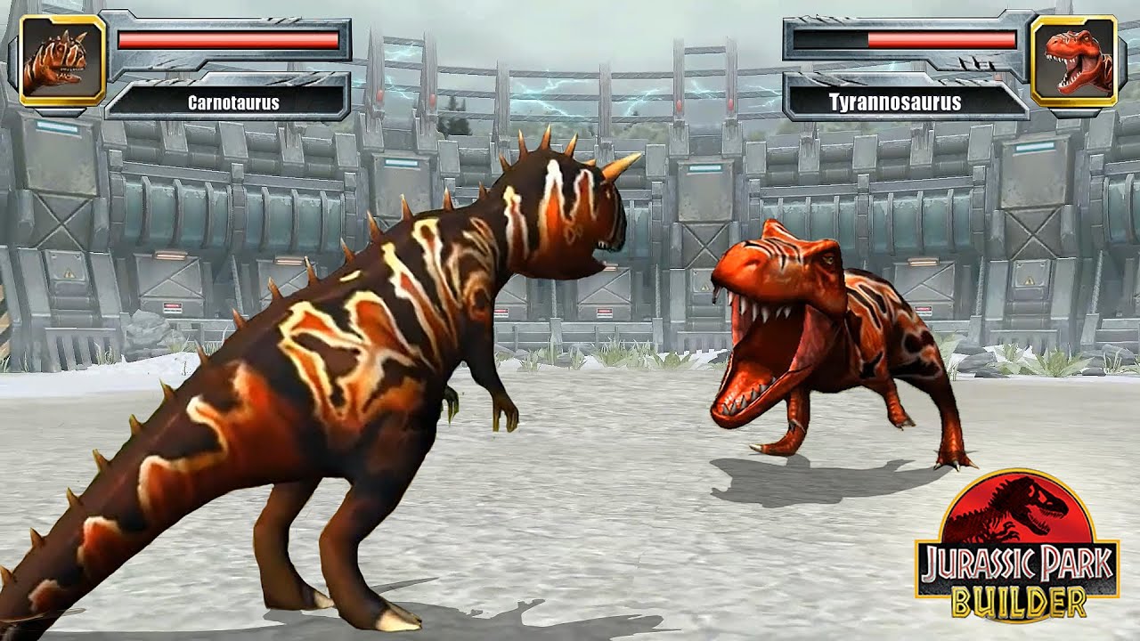T REX VS CARNOTAURUS - JURASSIC DINOSAUR TOURNAMENT || JURASSIC PARK BUILDER