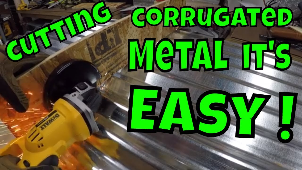 Cutting corrugated metal roofing with an grinder