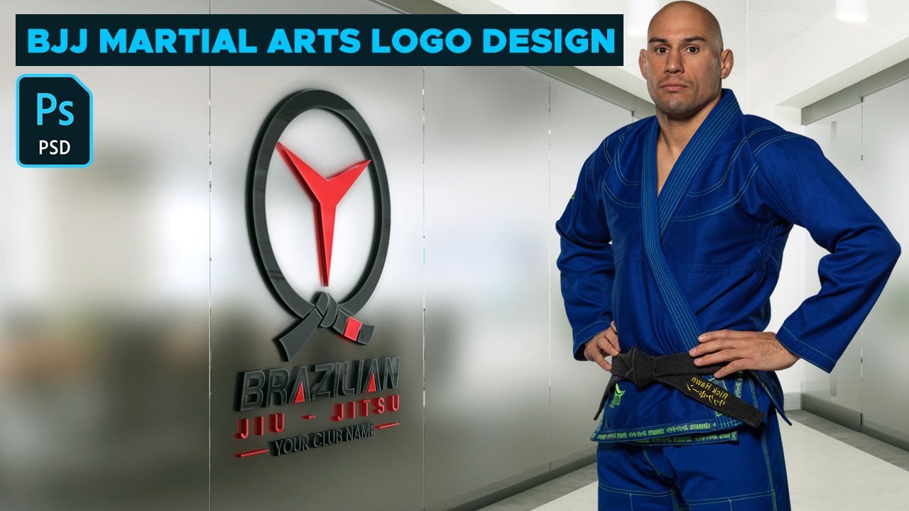 Brazilian Jiu Jitsu Martial Arts Logo Design Tutorial in Adobe Photoshop