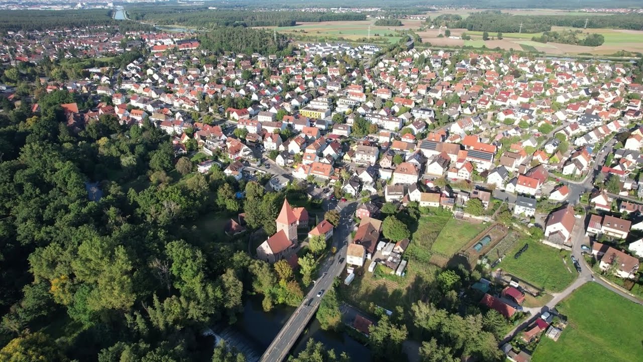 Blick auf Katzwang nahe N&uuml;rnberg