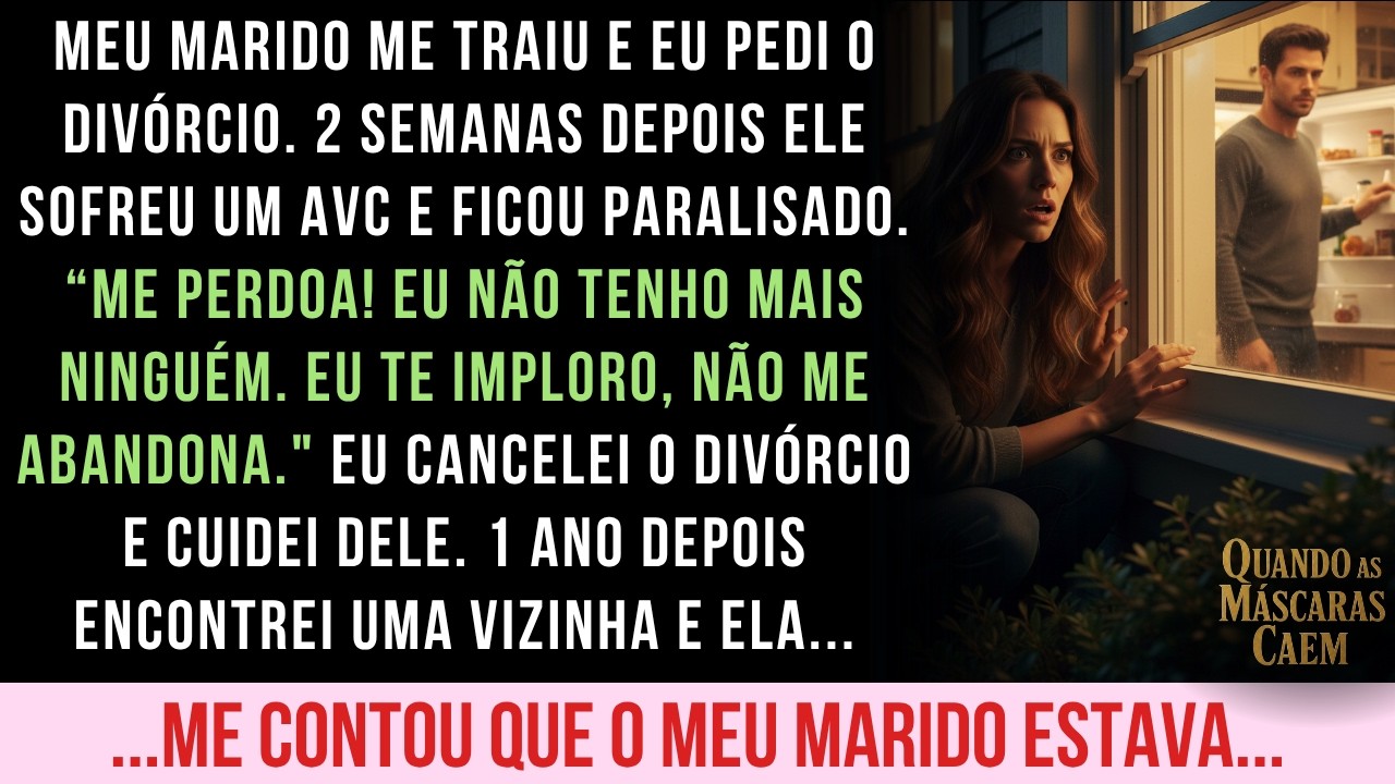 PERDOEI A TRAIÇÃO DO MEU MARIDO PORQUE ELE TEVE UM AVC. 1 ANO DEPOIS, A VIZINHA ME CONTOU QUE...