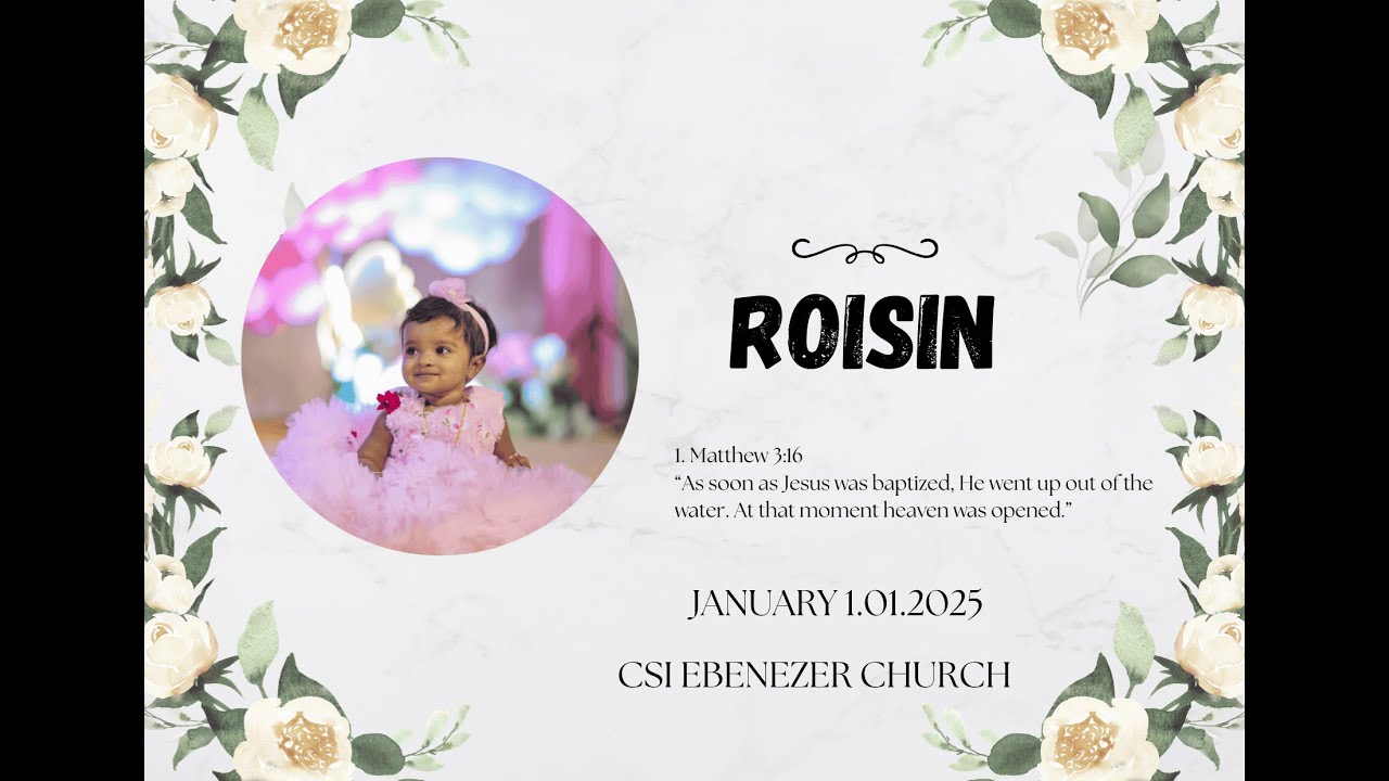 CSI EBENZER CHURCH VATTAKOVIL .BAPTISM SERVICE -01.01.2026.  R.RUFUS JATHINEL OLIVER