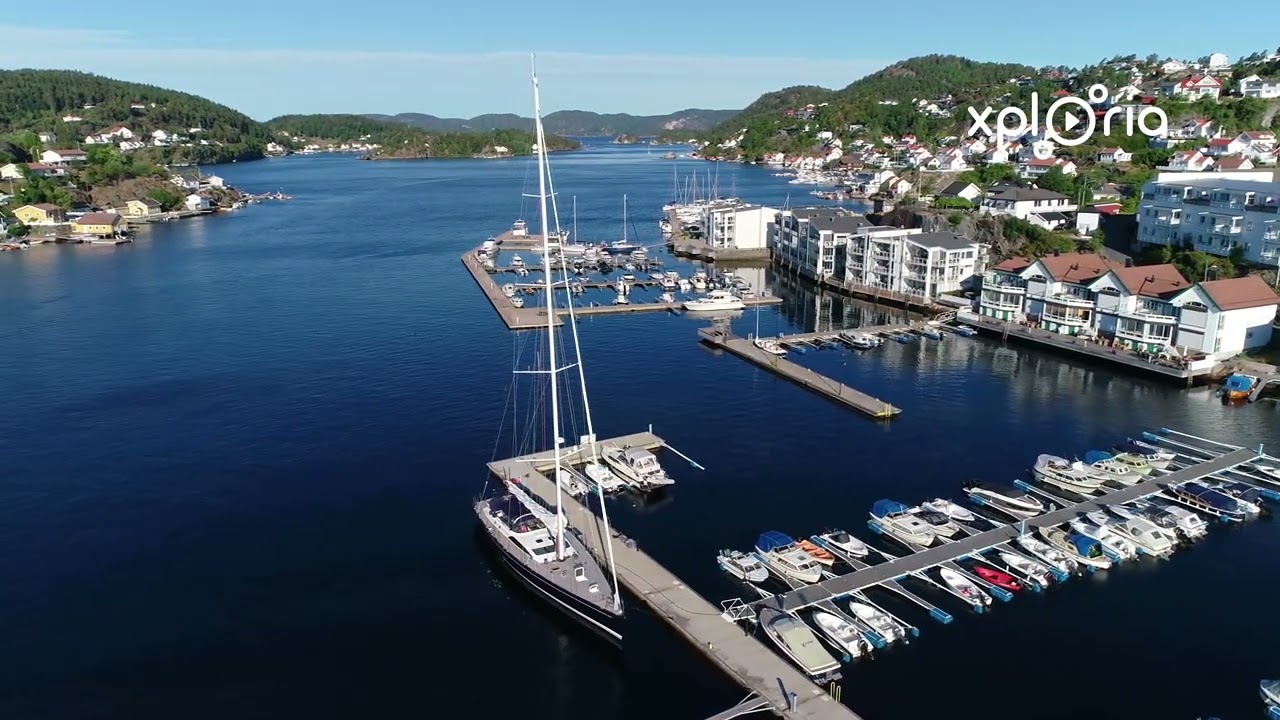 Kragero marina, South Norway 2018.07 aerial video